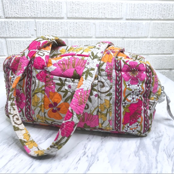 Vera Bradley Handbags - Vera Bradley Tea Party Handbag Shoulder Gray Pink